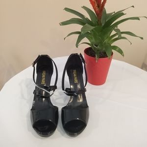 Dream Pairs Women's GAL Black Pat Stiletto Dress Heel Pump Sandals